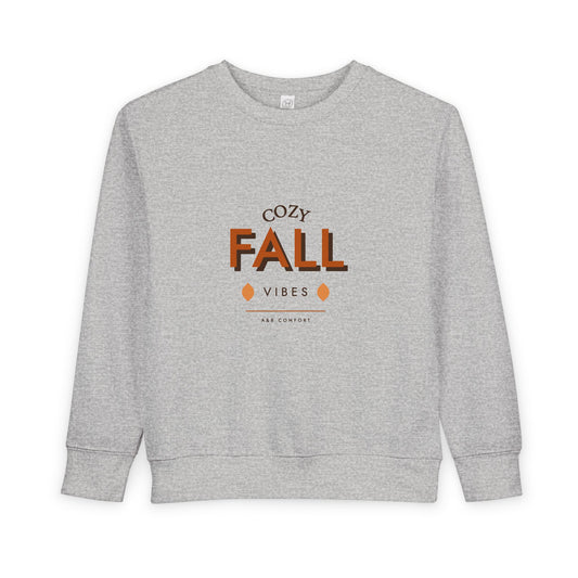 Cozy Fall Vibes Toddler Sweatshirt — Autumn Leaf Graphic